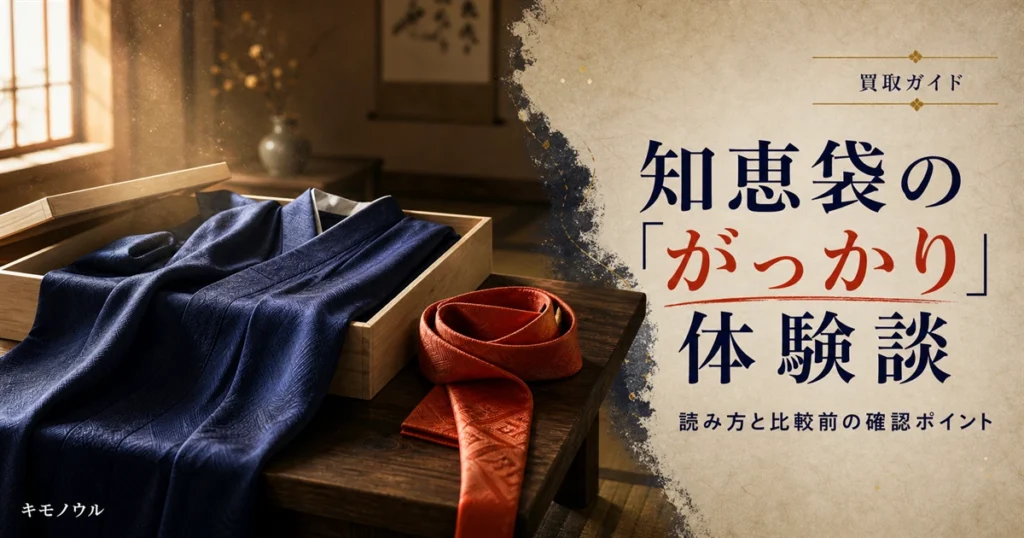 着物買取のがっかり体験談を知恵袋やブログで読むときの注意点を解説するアイキャッチ