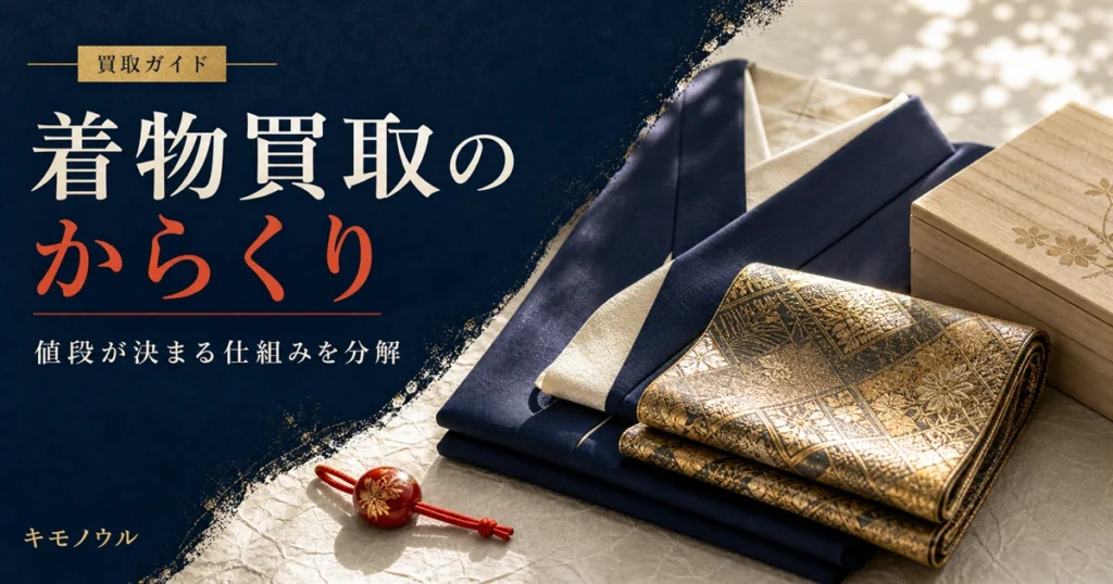 着物買取のからくりと値段が決まる仕組みを解説する記事のアイキャッチ