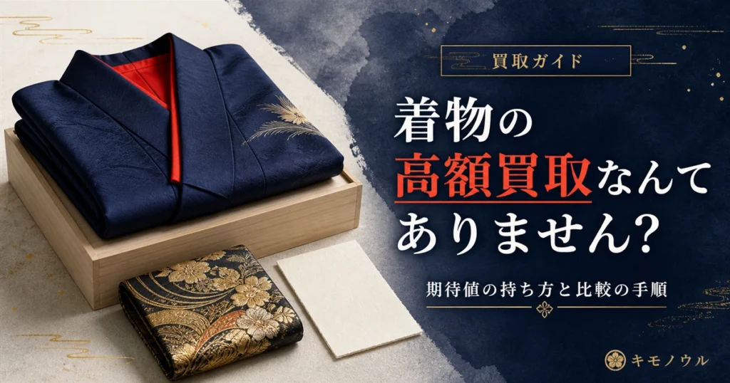着物の高額買取という表現の背景と期待値の持ち方を解説するアイキャッチ