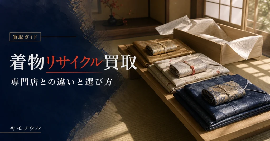 リサイクルショップと着物専門店の違いを整理した着物リサイクル買取解説のアイキャッチ