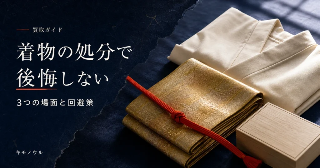 着物の処分で後悔しやすい3つの場面と回避策を解説する記事のアイキャッチ