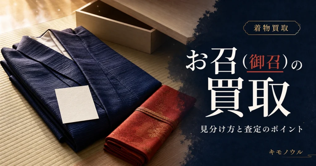 お召（御召）の買取で見分け方と査定のポイントを解説するアイキャッチ