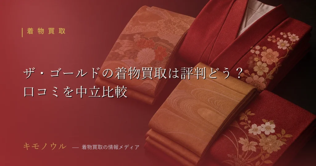 ザ・ゴールドの着物買取の良い評判と悪い評判を中立に比較するアイキャッチ