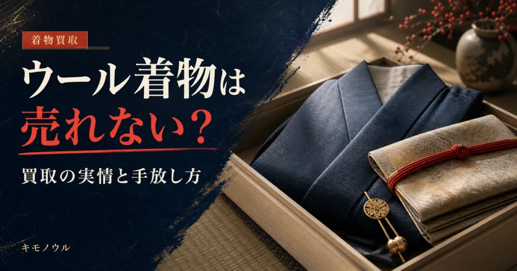 ウール着物の買取相場と手放し方のポイントを解説する記事のアイキャッチ