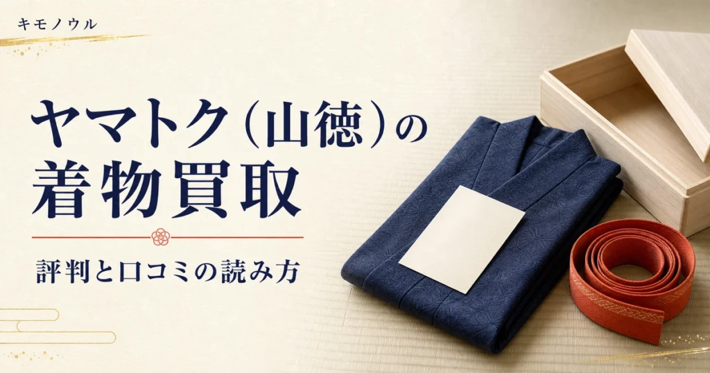 ヤマトク（山徳）の着物宅配買取の評判と口コミの読み方を解説する記事のアイキャッチ